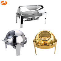 Prix d'usine 6L 9L chauffe-plats en or pour la restauration chauffe-plats pour buffet moins cher