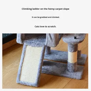 Aanpasbare moderne milieuvriendelijke kattenklimrek speelgoed kattenboom springplatform krabpaal gemaakt van hout sisal papierkarton - Product Image 4