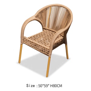 เก้าอี้สนามกลางแจ้งกันน้ำเก้าอี้สวนอลูมิเนียมหรูหราทันสมัยเก้าอี้ลานกลางแจ้งเก้าอี้เชือกสำหรับร้านอาหาร - Product Image 2