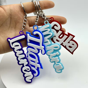 DopamineColored 3D Name Keychain Llaveros Nameplate Label DIY Fashion Pendant Anti-loss Bag Accessories Customization