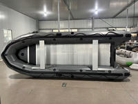 Bateau pneumatique robuste de 5 m avec plancher en aluminium, radeau gonflable en PVC gris pour 10 personnes, idéal pour la pêche, les patrouilles et les aventures en plein air