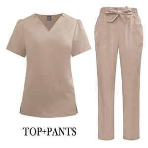 Uniforme de travail personnalisé avec logo, pour les salons de beauté, les spas dentaires, les hôpitaux, ensemble de blouses médicales, polyester respirant, unisexe - Product Image 4