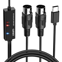 LEKATO MIDI to USB C Cable Type-C MIDI Interface with Input & Output Connecting Keyboard/Synthesizer Editing