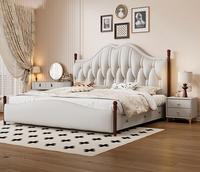 Lit capitonné italien avec rangement, ensemble de meubles de chambre à coucher en cuir, lit king-size de luxe pour hôtel, en vente