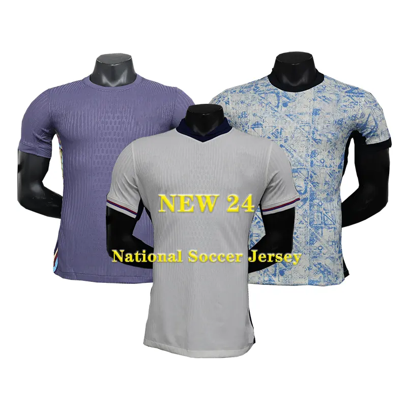 Fornecimento de fábrica camisa de futebol personalizada 2024 camisa de futebol nova uniforme de futebol nacional de alta qualidade roupas esportivas tailandesas
