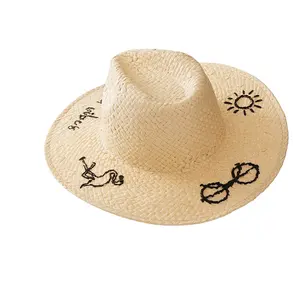 Funny Hats Luffy Straw Hats Wholesale Cospaly Custom Party Summer Women Yellow One Piece OEM ODM Service Adults Male Plain Visor