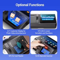 11,6-дюймовая POS-система Windows 10 Pro, кассовый аппарат, настольный POS-терминал с принтером, сканером, MSR, RFID и опциями для работы от аккумулятора