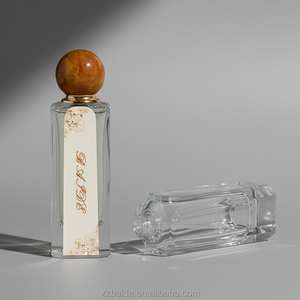 Custom Eco-friendly <b>Glass</b> Perfume <b>Bottle</b> 75ml 80ml Irregular Crimp Recyclable clear <b>Empty</b> Perfume <b>Bottle</b> with Colored Resin Cap - Product Image 4