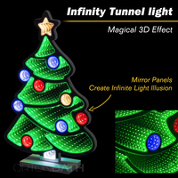 ORTONBATH 1 LED 3D alimentée par USB Lumière infinie personnalisée Père Noël Décoration de vacances Décoration LED de Noël saisonnière