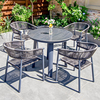 Chaise de jardin en rotin tressé empilable, résistante aux intempéries, avec structure métallique moderne, pour terrasse, café, restaurant, extérieur