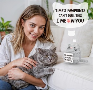 Mini bambola di gatto fatta a mano all'uncinetto carino giocattolo per cucire e tessere per supporto emotivo regalo divertente per gli amanti degli animali - Product Image 5