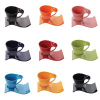Tasse à café et soucoupe en céramique blanche et colorée de 80-330 ml, ensemble de tasses à café et soucoupes avec logo, ensemble de tasses à thé en porcelaine