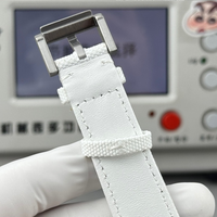 Montre mécanique automatique pour femme personnalisée, 38 mm, lunette en céramique blanche, index lumineux, aiguille des secondes en forme de cœur, bracelet en toile