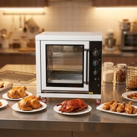 Rôtissoire à poulet électrique et à gaz en acier inoxydable pour hôtels et restaurants, rotation automatique, capacité de 60 poulets