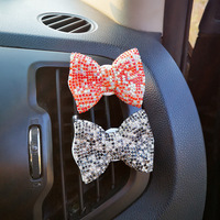 Diffuseur de parfum pour voiture en forme de nœud papillon en diamant, accessoires de voiture de luxe, décoration, désodorisant pour voitures