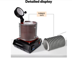 Four à induction portable haute capacité 220V <span class=keywords><strong>pour</strong></span> la fusion de l'or et de l'argent, avec creuset en graphite et bobine chauffante électrique, capacité 1-5kg - Product Image 5