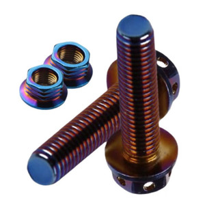Chất Lượng Cao Bị Cháy Màu Xanh Bu Lông Titan Tùy Chỉnh Torx Mặt Bích Xe Máy Titan Bu Lông Gr5 M6 Xe Máy Titan Bu Lông - Product Image 4