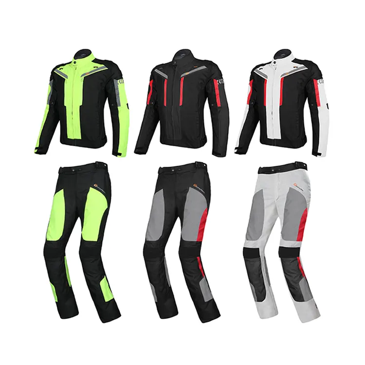 Custom Brand Breathable EVA Padded Armor Reflective Motorcycle Jacket and Pants Sets Motorcycle Riding Gear