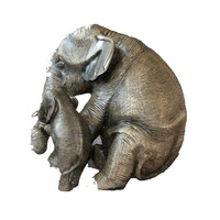 Statues d'éléphants en laiton antique, grandes sculptures décoratives d'extérieur en métal, modèle personnalisé imprimé sur le thème des animaux d'anime, finition plaquée, à vendre