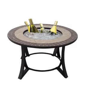 3 In 1 Fire Pit Outdoor Tabletop Fire Pit With Ceramic Tiles Table Patio Backyard Fireplace Garden Mosaic