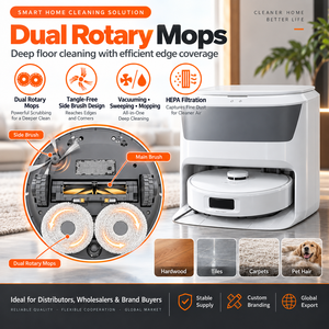 Robot aspirateur 20000Pa avec cartographie LDS, collecte automatique des poussières, lavage et séchage des serpillères, réservoir d'eau propre 4L, fournisseur d'usine OEM ODM - Product Image 5