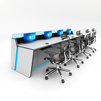 Console de centre de commande pour aéroport - Design moderne, structure en acier haute résistance avec gestion des câbles dissimulée et fonctionnalités réglables