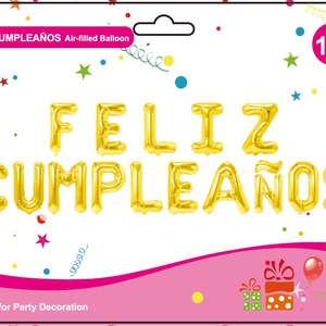 Feliz Cumpleanos Letter <b>Balloons</b> 16 Inch Air Fill Birthday Party <b>Decoration</b> - Product Image 4