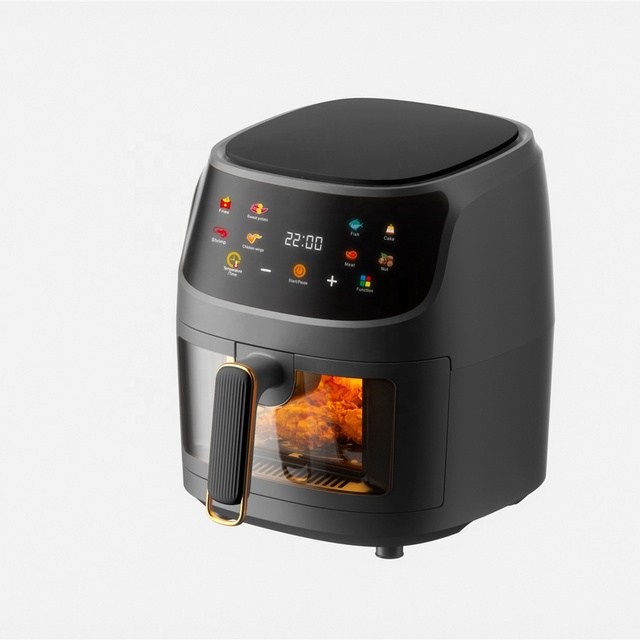 8L Square Visual Modern Multifunctional Digital Control Automatic Power-Off Plastic Electric Air Fryer for Household and Hotels