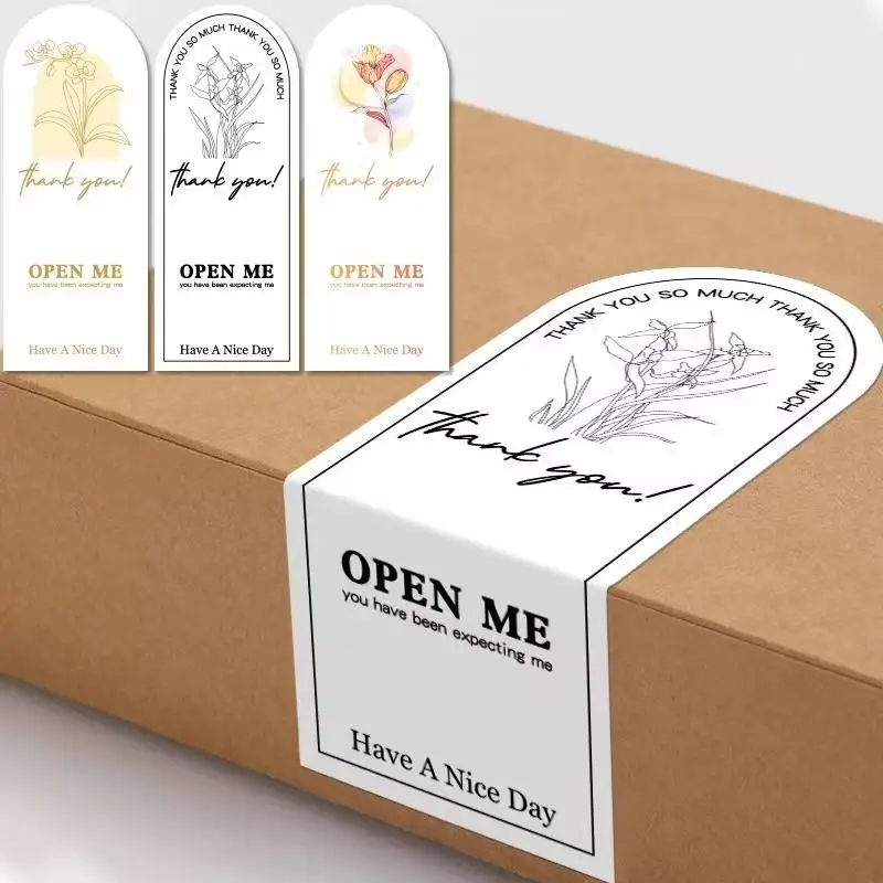 Cheap Sealing Sticker Printing High Quality Adhesive Packaging Label Custom / RTS Thank You Sealing Stickers for Box