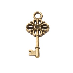 Pendentif clé squelette nœud floral en alliage <span class=keywords><strong>de</strong></span> zinc argent antique filigrané pour décoration <span class=keywords><strong>de</strong></span> mariage steampunk - Product Image 3