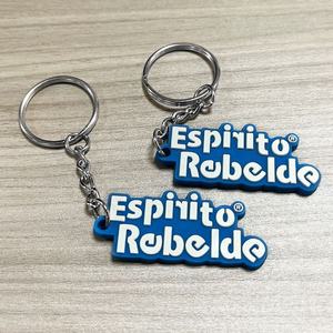 Porte-clés en PVC d'entreprise 2D 3D avec logo personnalisé Cadeaux promotionnels Porte-clés en caoutchouc souple moulé par injection pour anneau en métal - Product Image 1