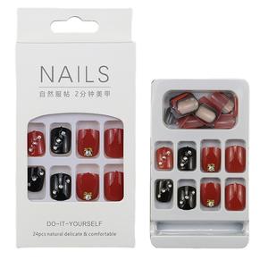 Esmalte de <span class=keywords><strong>uñas</strong></span> con estampado 3D, cobertura completa, diseño de lujo, <span class=keywords><strong>uñas</strong></span> artificiales, novedad de <span class=keywords><strong>2022</strong></span> - Product Image 2