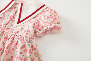 ชุดเดรสบูติกผ้าฝ้าย100% ลายดอกไม้แขนกุดสำหรับเด็กผู้หญิงรุ่นเกาหลีมีระบายสำหรับฤดูใบไม้ผลิฤดูใบไม้ร่วง - Product Image 5