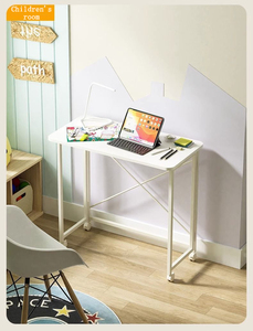Nhà Máy Trực Tiếp Gấp Ròng Rọc Bảng Căn Hộ Nhỏ Bàn Di Động Tiết Kiệm Không Gian Bàn Học Tập Thép Và Gỗ Bàn Máy Tính - Product Image 6