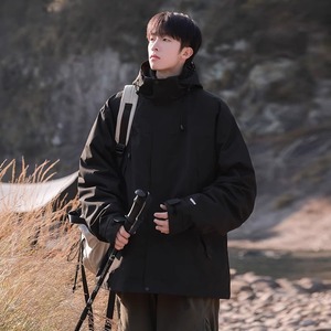 เสื้อแจ็คเก็ตบอมเบอร์ผู้ชายแบบสาม-ใน-หนึ่ง น้ำหนักเบา สไตล์สตรีทแวร์ สำหรับฤดูหนาว หนาขึ้น ป้องกันความหนาว <span class=keywords><strong>ลม</strong></span> และน้ำ - Product Image 6