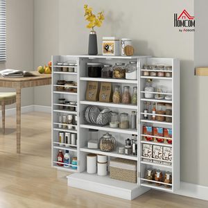 Gabinete de Cocina Moderno SENYU Blanco con 4 Puertas, Mueble de Almacenamiento Multifuncional - Product Image 4