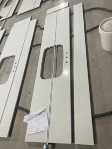 Nhân tạo Quartz slab cắt để kích thước trắng gương giá bán buôn nhà máy trực tiếp bán thích hợp cho Countertop Vanity đầu và khác - Product Image 6