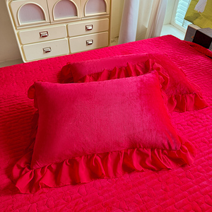 <span class=keywords><strong>Set</strong></span> Copripiumino in Velluto Invernale King <span class=keywords><strong>Size</strong></span> Rosso Borgogna con Design Tessuto per Letti Matrimoniali - Product Image 4
