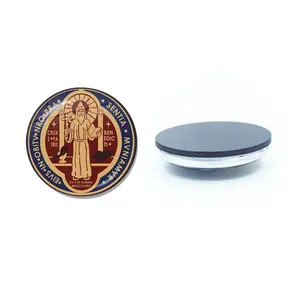 support custom catholic epoxy image saint benedict fridge magnet