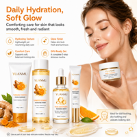 Ensemble de soins de la peau pour éliminer les taches brunes, réduire l'acné, à base de curcuma, vitamine C et acide hyaluronique, 5 pièces, crème, kit de soins de la peau du visage
