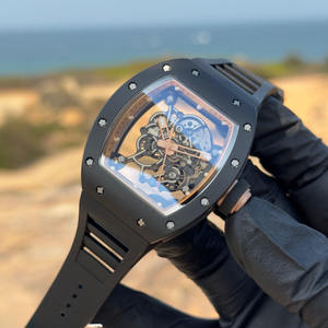 RM 055 High-End Men Skeleton Manual Winding Mechanical Watch Sapphire Crystal Dial <b>Automatic</b> Movement <b>Chronograph</b> Black - Product Image 5