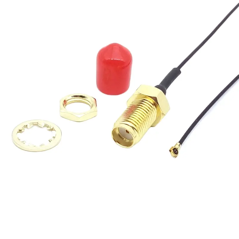 Annxin oem rf conjunto de cabo coaxial sma, fêmea a ufl rf1.13-b 10cm à prova d'água ipex mhfi para sma fêmea a ipex sma para ufl