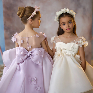 All'ingrosso 2024 di alta qualità Appliqued Organza di lusso lungo Maxi matrimonio fiori ragazze '<span class=keywords><strong>abiti</strong></span> per la festa di nozze abito <span class=keywords><strong>da</strong></span> <span class=keywords><strong>ballo</strong></span> - Product Image 4