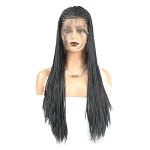 गोरा विग किनारा Suppliers-नई उत्पाद Dreadlocks के उच्च गुणवत्ता सिंथेटिक बाल विग पूर्ण टोपी गंदे सामने फीता चोटी अफ्रीकी गांठदार घुंघराले मानव बाल Wigs