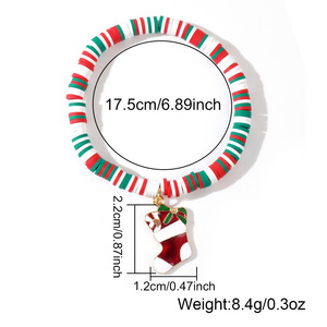 Venta caliente moda unisex alfabeto cuentas de cobre hecho a mano arcilla polimérica de colores joyería pulseras con cuentas para vacaciones de Navidad - Product Image 6