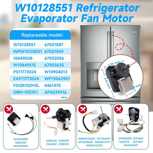 Moteur de ventilateur d'évaporateur pour <span class=keywords><strong>réfrigérateur</strong></span>-congélateur W10128551 220V pour <span class=keywords><strong>Amana</strong></span> Crosley Maytag KitchenAid - Product Image 4