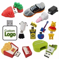 Memoria USB 3.0 Personalizada con Diseño de Logotipo, 4GB 8GB 16GB 32GB, Silicona, Personalizada en 3D 2D con Dibujos Animados