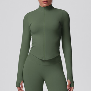 Vêtements de Pilates classiques pour femmes, haut de sport à manches longues, corset de sport, sweat-shirt à fermeture éclair, vestes de yoga pour femmes, salle de sport - Product Image 2