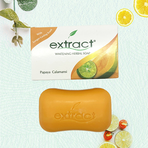 Popular 125g jabón de <span class=keywords><strong>papaya</strong></span> a base de hierbas sólidas aroma de larga duración para iluminar la piel y refrescante extracto blanqueador eficaz - Product Image 1