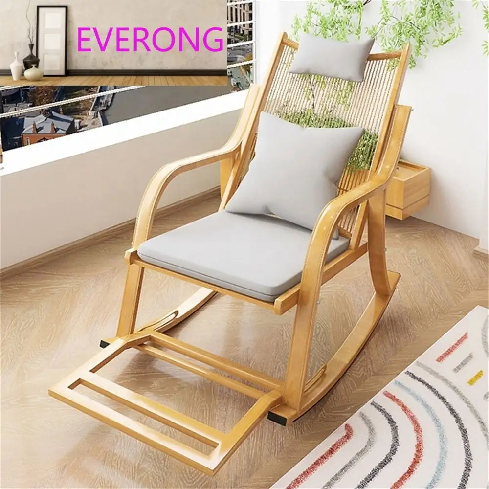나무 흔들 갑판 의자 새로운 디자인 유럽 스타일 거실 안뜰 정원 하이 퀄리티 레저 야외 가구